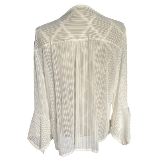 ✨Sold✨4/$20 Kimono Style White Sheer Top With Front Tie Closure New 2XL - Picture 5 of 11